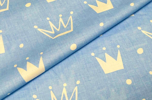 Польский хлопок, Короны на голубом, 160 см 1 Польский хлопок, Короны на голубом, 160 см 1