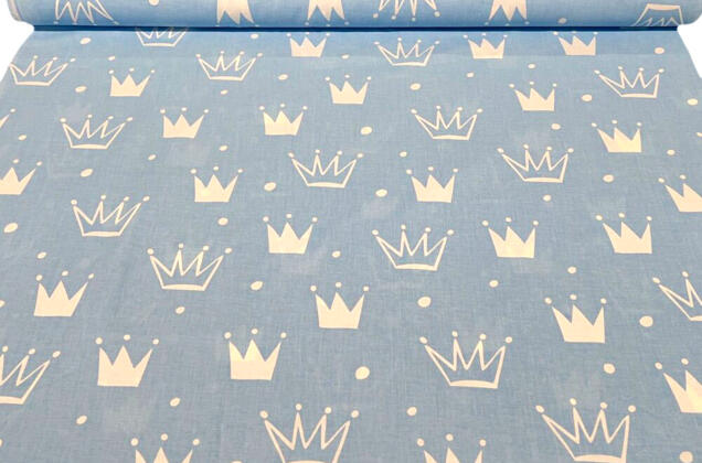 Польский хлопок, Короны на голубом, 160 см 2 Польский хлопок, Короны на голубом, 160 см 2