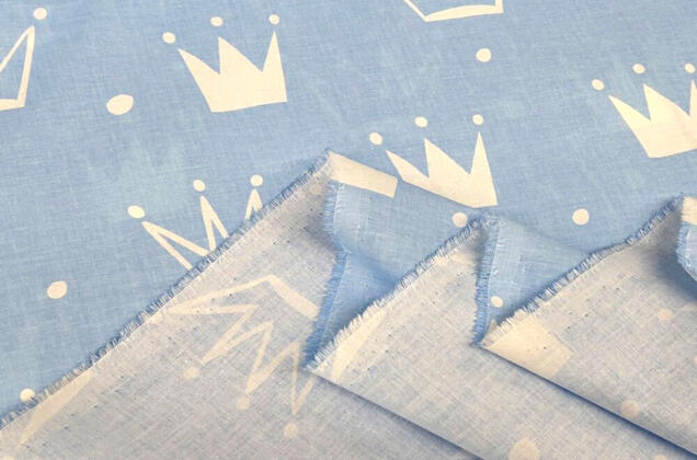 Польский хлопок, Короны на голубом, 160 см 3 Польский хлопок, Короны на голубом, 160 см 3