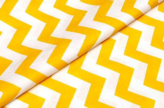 Польский хлопок, Зигзаг желто-белый, 160 см 2 Польский хлопок, Зигзаг желто-белый, 160 см 2