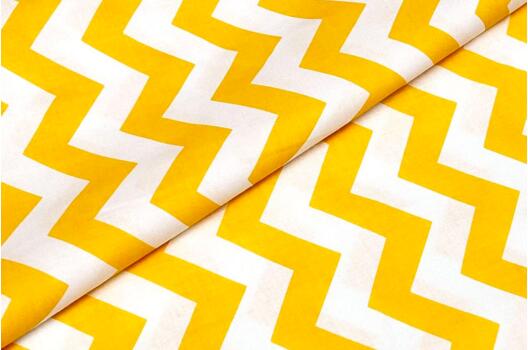 Польский хлопок, Зигзаг желто-белый, 160 см