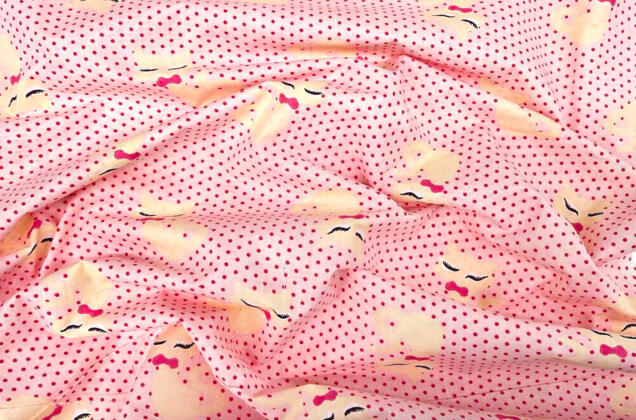 Польский хлопок, Котики с ресничками, 160 см