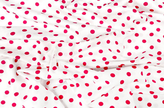 Польский хлопок, Розовый горох крупный на белом, 160 см 1 Польский хлопок, Розовый горох крупный на белом, 160 см 1