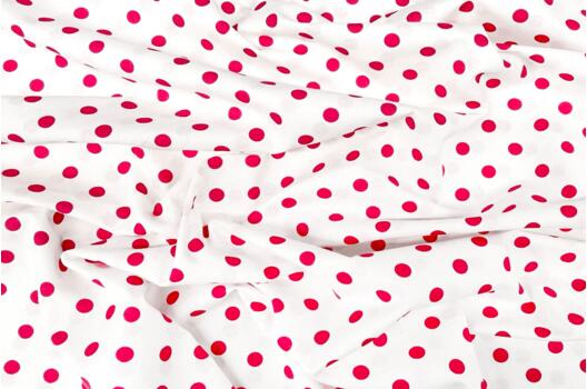 Польский хлопок, Розовый горох крупный на белом, 160 см