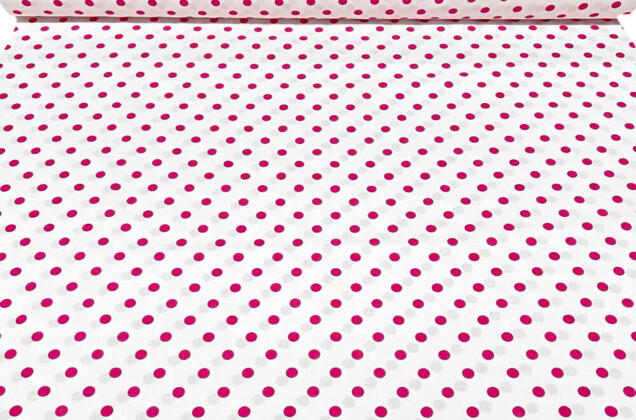 Польский хлопок, Розовый горох крупный на белом, 160 см 2 Польский хлопок, Розовый горох крупный на белом, 160 см 2