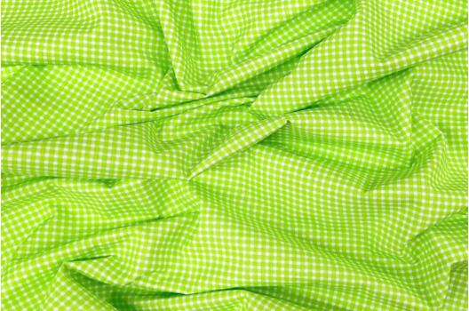 Польский хлопок, Ярко-салатовая клеточка мелкая, 160 см