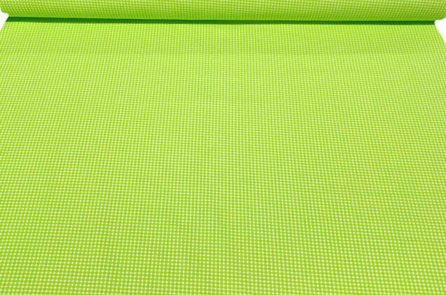 Польский хлопок, Ярко-салатовая клеточка мелкая, 160 см 2 Польский хлопок, Ярко-салатовая клеточка мелкая, 160 см 2