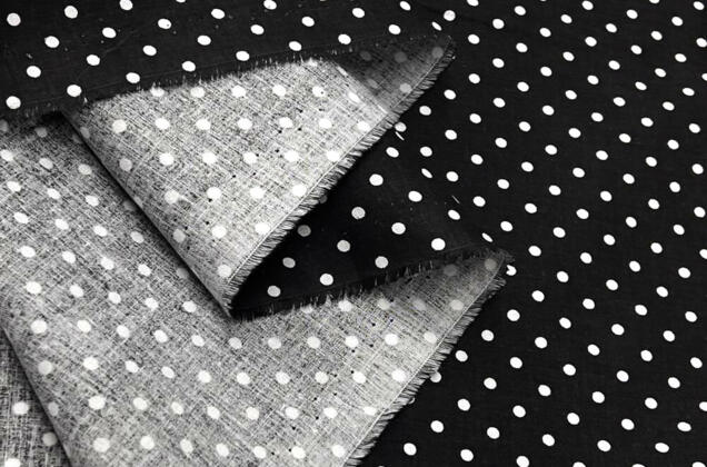 Польский хлопок, Мелкий горох белый на черном, 160 см 3