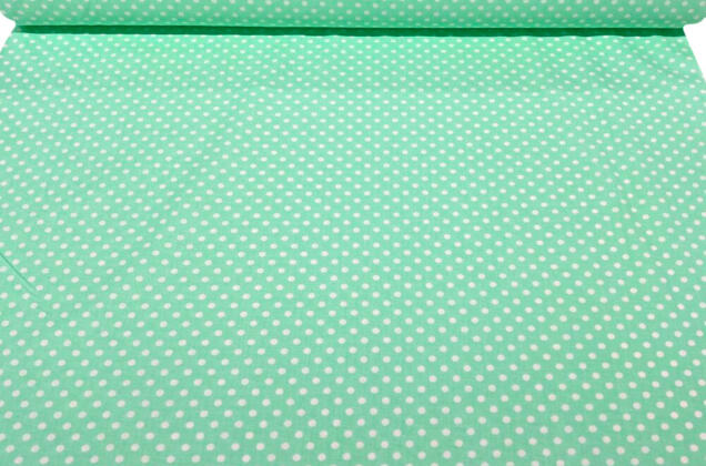 Польский хлопок, Белый горох на мятном, 160 см 2 Польский хлопок, Белый горох на мятном, 160 см 2