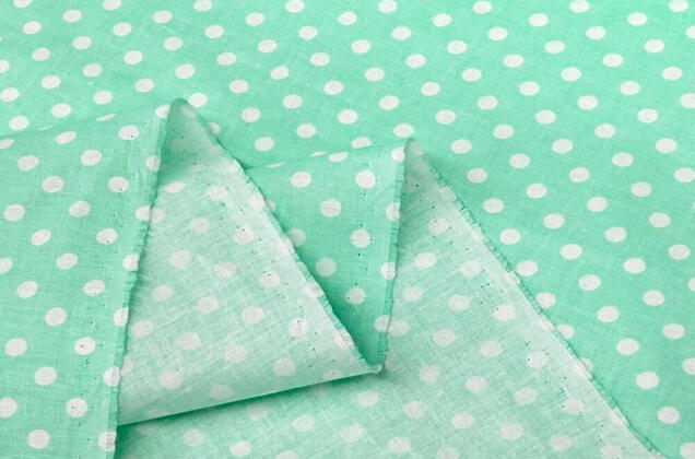 Польский хлопок, Белый горох на мятном, 160 см 3 Польский хлопок, Белый горох на мятном, 160 см 3