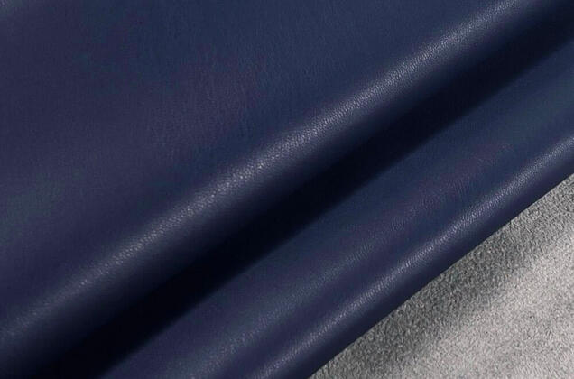 Искусственная кожа на замше, темно-синяя 1