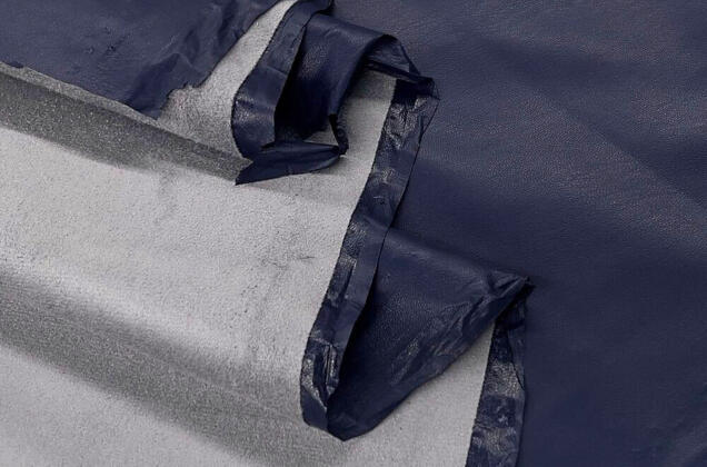 Искусственная кожа на замше, темно-синяя 3