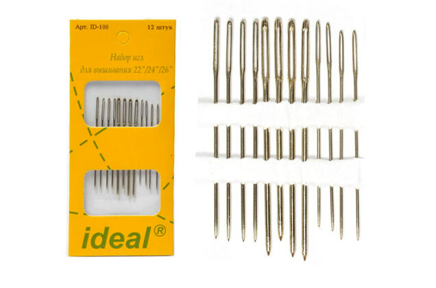 Иглы ручные IDEAL АССОРТИ для вышивания, 12 шт.