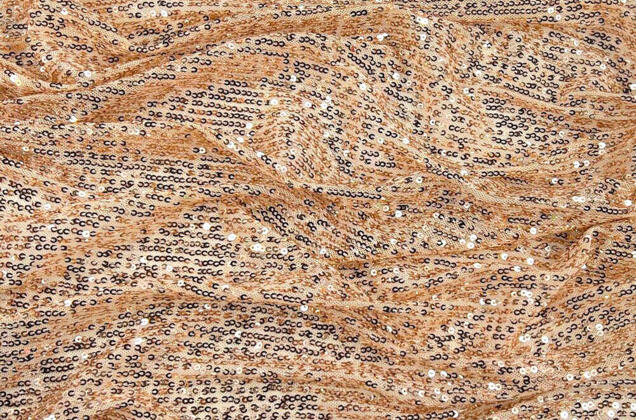 Пайетки на сетке-полосы 2 мм, золотистый персик, 135 см 2