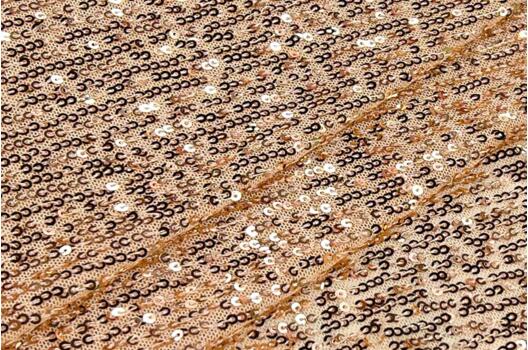 Пайетки на сетке-полосы 2 мм, золотистый персик, 135 см