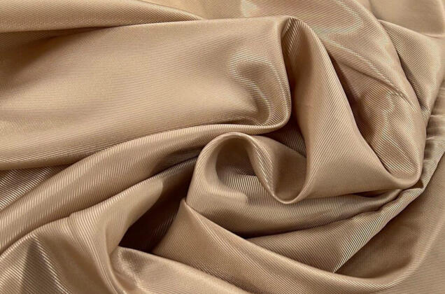 Подкладочная ткань с вискозой (6010L/ 7110) в рубчик, бежевая 1