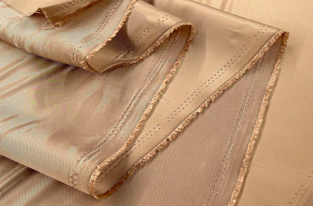 Подкладочная ткань с вискозой (6010L/ 7110) в рубчик, бежевая 3