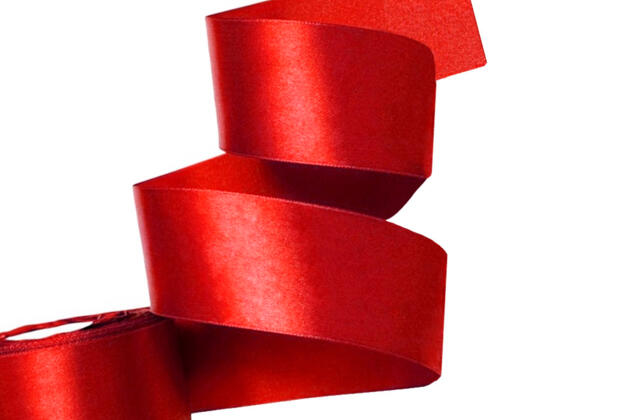Лента атласная MagicHobby, 38 мм, красная (3095)