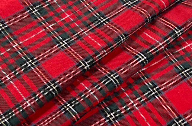 Рубашечная фланель (фуле) 100% хлопок, Клетка красная, Турция 1