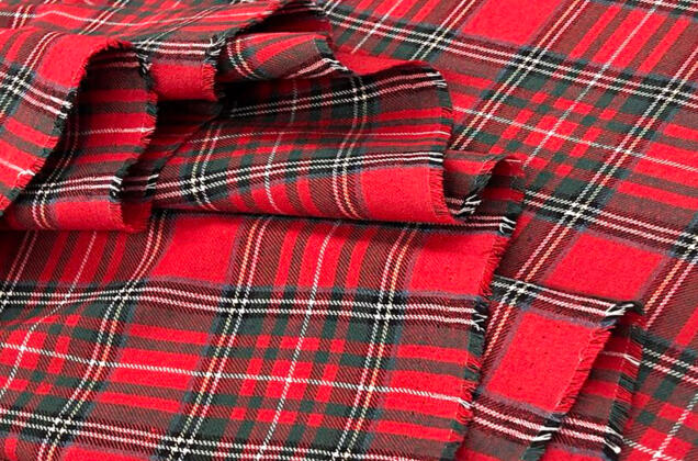 Рубашечная фланель (фуле) 100% хлопок, Клетка красная, Турция 4