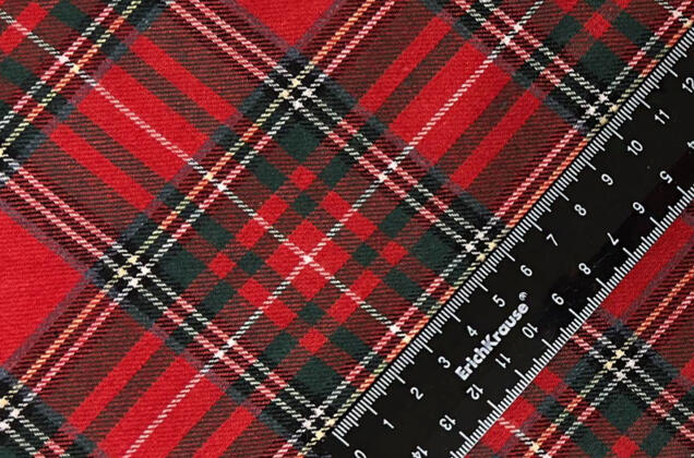 Рубашечная фланель (фуле) 100% хлопок, Клетка красная, Турция 1
