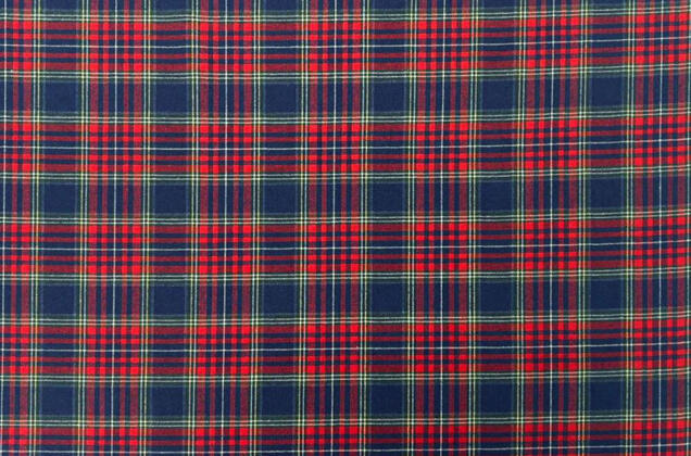 Рубашечная фланель (фуле) 100% хлопок, Клетка темно-синяя с красным, Турция 4