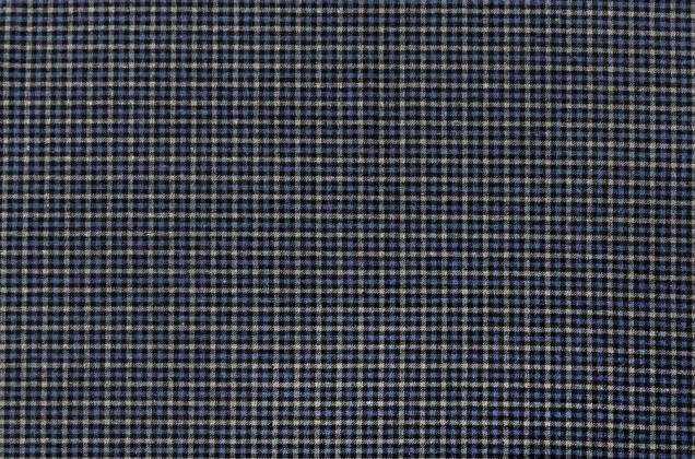 Рубашечная фланель (фуле) 100% хлопок, Клетка мелкая темно-серая с синим, Турция 4