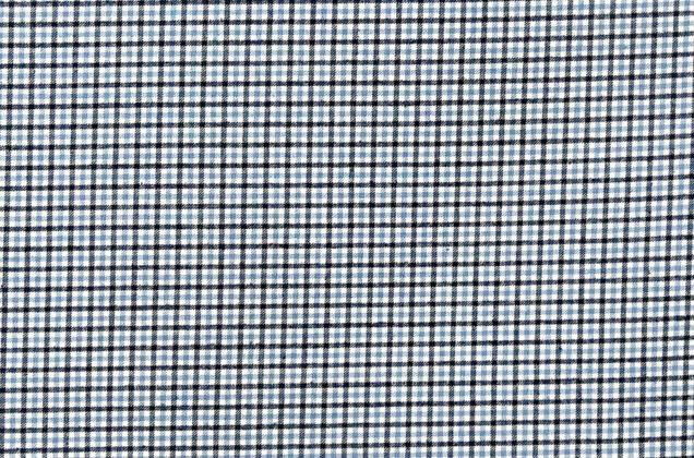 Рубашечная фланель (фуле) 100% хлопок, Клетка мелкая голубая, Турция 6