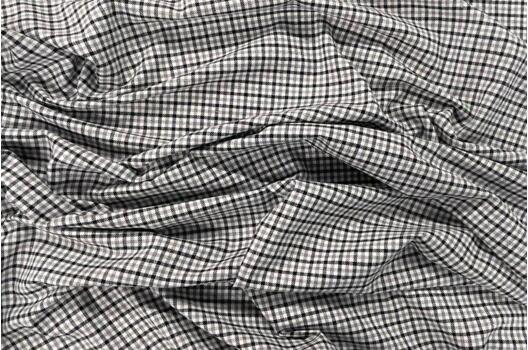 Рубашечная фланель (фуле) 100% хлопок, Клетка мелкая светло-серая, Турция