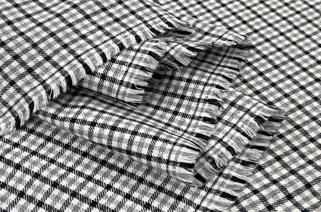 Рубашечная фланель (фуле) 100% хлопок, Клетка мелкая светло-серая, Турция 4
