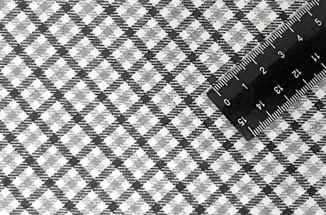 Рубашечная фланель (фуле) 100% хлопок, Клетка мелкая светло-серая, Турция 1