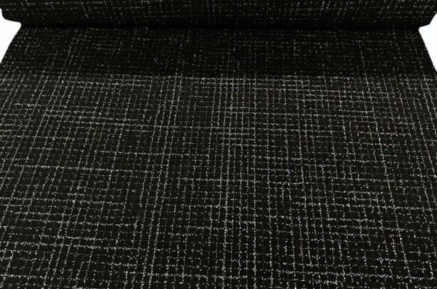Костюмный Твид в стиле Шанель, черный с золотым люрексом, Турция 6