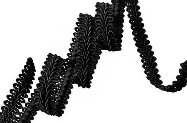 Тесьма Шанель плетеная, черная, 12 мм