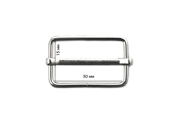 Шлевка металлическая, 30х15 мм, никель 1