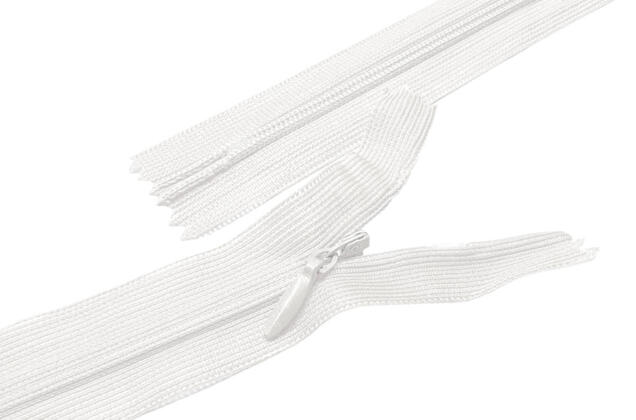 Молния потайная молоко (F102), тип 3, неразъемная, 60 см, Китай