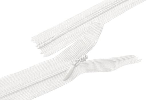 Молния потайная молоко (F102), тип 3, неразъемная, 60 см, Китай