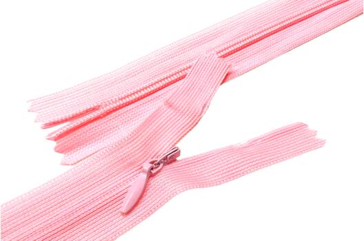 Молния потайная розовая (F133), тип 3, неразъемная, 60 см, Китай