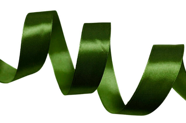 Лента атласная IDEAL, 25 мм, зеленая (S879)