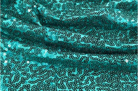 Пайетки 3 мм на масле, бирюзовые, 125 см