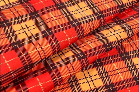 Габардин простой с рисунком, Клетка крупная красная