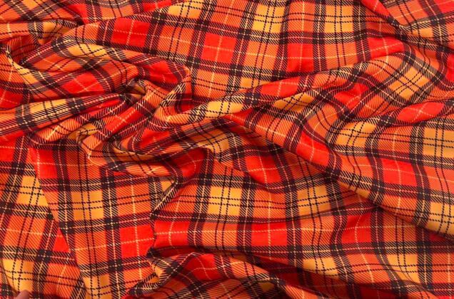 Габардин простой с рисунком, Клетка крупная красная 4