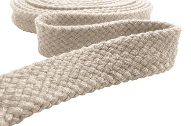Шнур плоский турецкое плетение, х/б, темный лен (033), 15 мм