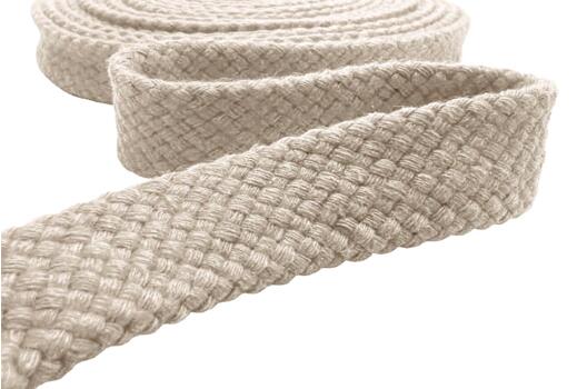 Шнур плоский турецкое плетение, х/б, темный лен (033), 15 мм