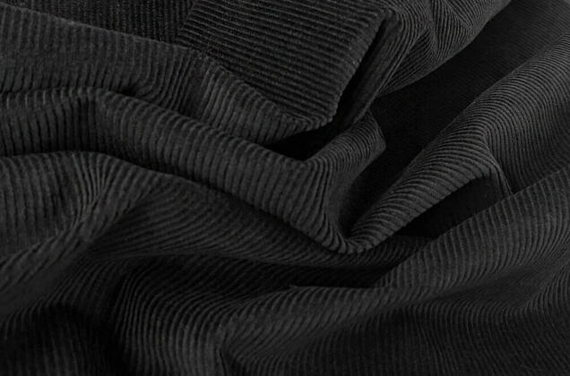 Вельвет 100% хлопок, черный, 140 см