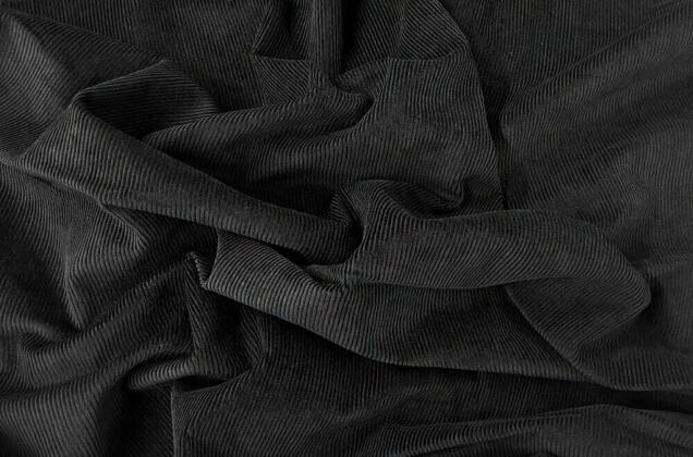 Вельвет 100% хлопок, черный, 140 см 1