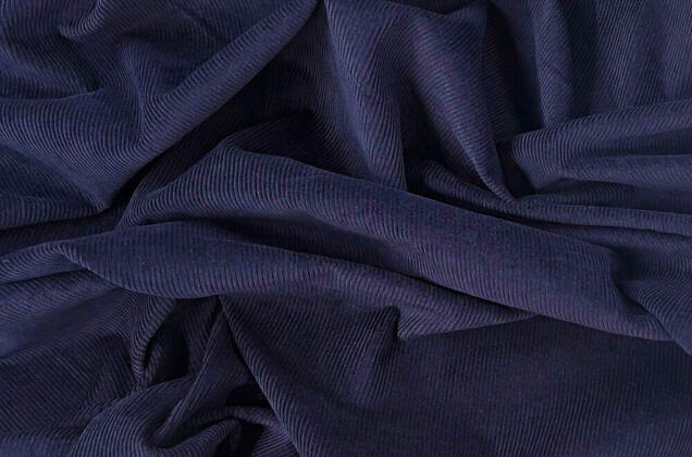 Вельвет 100% хлопок, темно-синий, 140 см