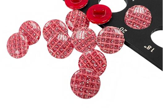 Пуговица пластик на ножке CB3320, розовая, 12.5 мм