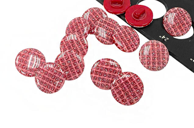 Пуговица пластик на ножке CB3320, розовая, 15 мм