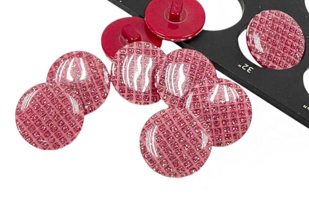 Пуговица пластик на ножке CB3320, розовая, 20 мм