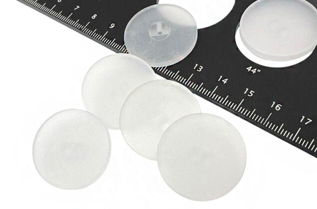 Пуговица пластиковая на ножке K-33, матовая прозрачная, 28 мм